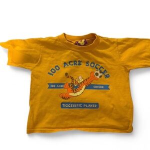Vintage Disney Winnie The Pooh Yellow Tigger 100 Acre Soccer Tee 2/3T